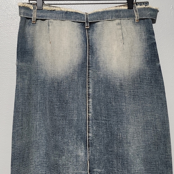 CULT OF INDIVIDUALITY Denim Skirt Womens Size 28 LONG Distressed Ripped Grunge - Picture 6 of 16